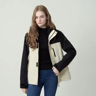 【pierre cardin 皮爾卡登】網路獨家 女款 防潑水保暖兩件式衝鋒外套-白色(8255782-81)