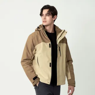 【pierre cardin 皮爾卡登】網路獨家 男款 防潑水保暖兩件式衝鋒外套-淺咖色(7255782-85)