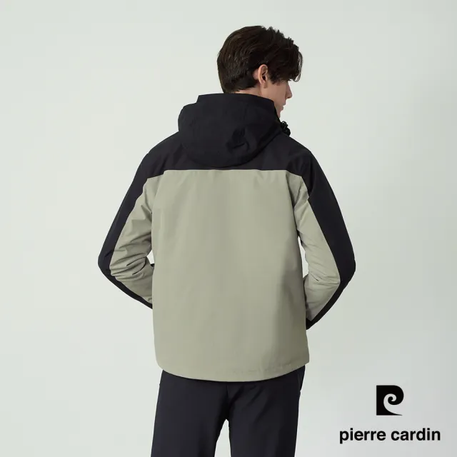 【pierre cardin 皮爾卡登】網路獨家 男款 防潑水保暖兩件式衝鋒外套-綠色(7255782-42)