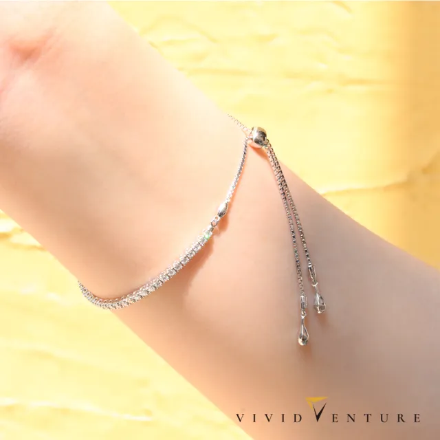 【Vividventure 亞帝芬奇】18K金 伸縮鍊 70分 天然鑽石 真鑽 手鍊 繁星