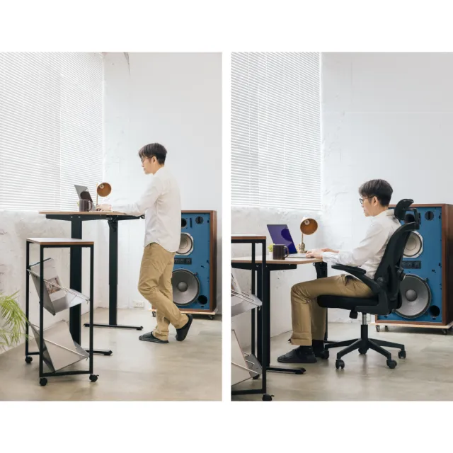 【林製作所】120x60cm黑色簡約無段電動升降桌(台灣製桌板 雙色可選 三段記憶 書桌 電腦桌 工作桌 辦公桌)