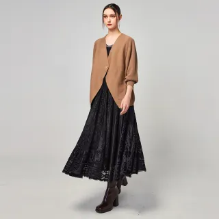 【MON’S】柔美蕾絲腰鬆緊長裙(直)