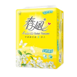 【春風】平版衛生紙-柔韌細緻(300張*6包*6串)