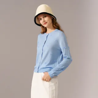 【KERAIA 克萊亞】魅力價-晨霧環繞立體網紗羊毛針織外套