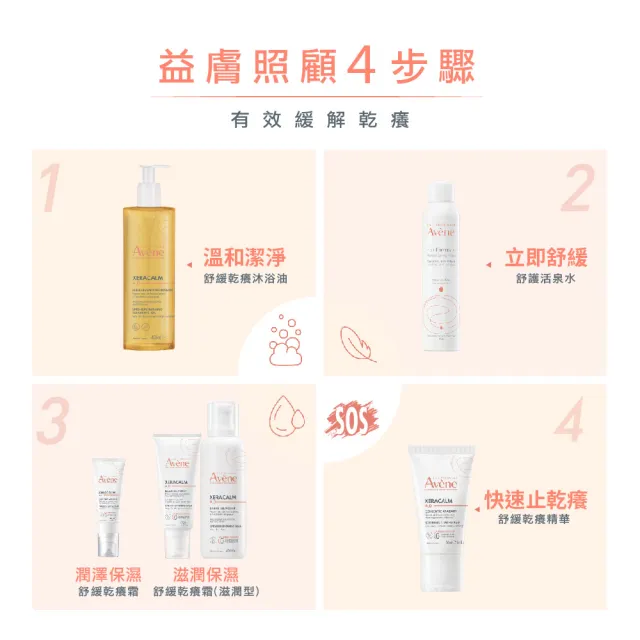 【Avene 雅漾】官方直營 舒緩乾癢精華 40ml(快速止乾癢/隨身旅行用)