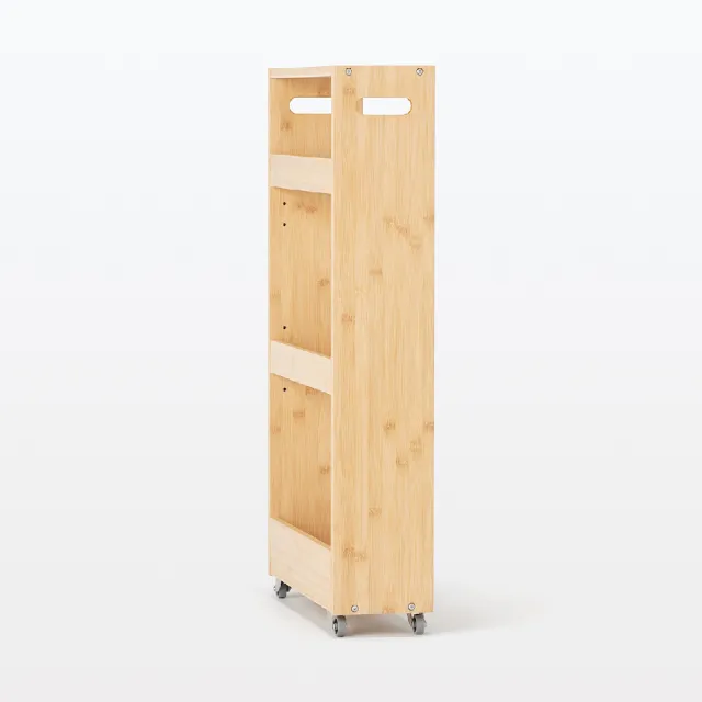【MUJI 無印良品】竹材薄型推車/大約寬15×深45×高82.5cm 重量約6.5kg