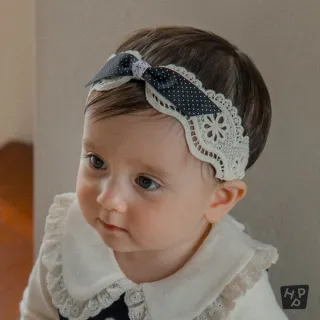 【Happy Prince】韓國製 Ellani蕾絲波點緞帶蝴蝶結女嬰兒童髮帶(女寶寶髮飾女童頭飾)