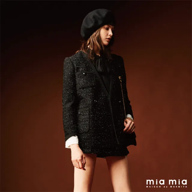 【mia mia】V領花紗西裝外套