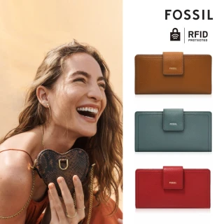 【FOSSIL 官方旗艦館】Logan 真皮拉鍊RFID防盜中長夾 雙12限定(多色可選)