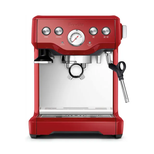 【Breville】BES840XL the Infuser半自動咖啡機+BCG820XL磨豆機（櫻桃紅）(總代理公司貨)