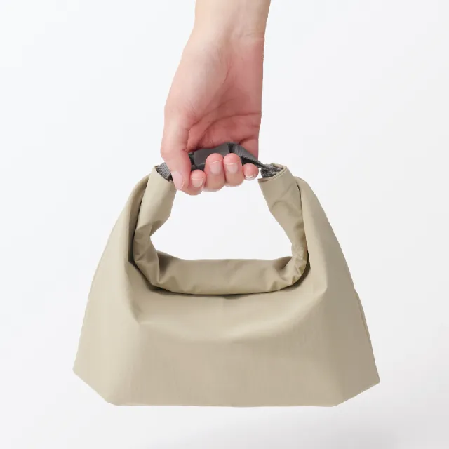 【MUJI 無印良品】捲收式高度可調整便當袋/大 約高30x寬30x底部寬度11cm(灰/米/煙燻藍)