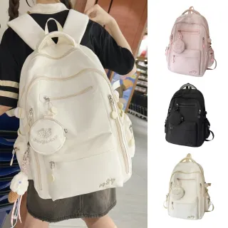 【MoodRiver】學生 後背包 背包 書包 防潑水 大容量 多口袋 包包 旅行背包 筆電後背包 附零錢包 韓國風格