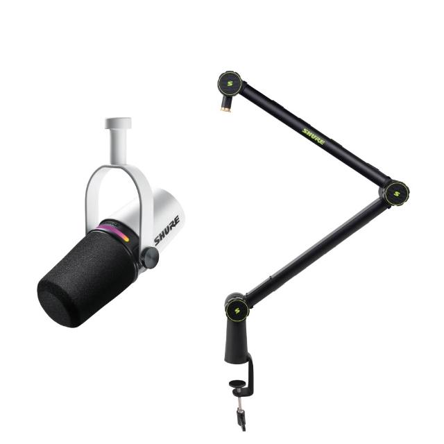 【SHURE】MV7+動圈麥克風 + Gator Broadcast1支架組合包(鍵寧公司貨)