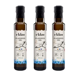 【EKKO】立陶宛冷壓初榨亞麻籽油250mlx3瓶(可生飲)