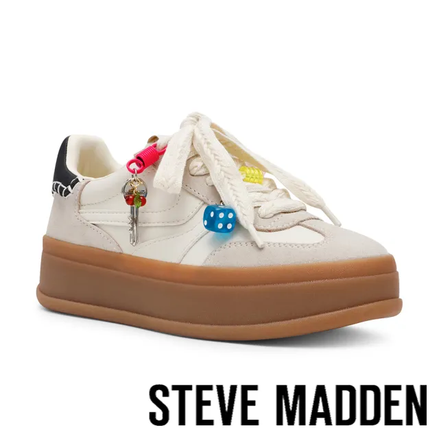【steve madden】厚底素面造型鞋帶德訓鞋 OFF-TRACK-D(米色)