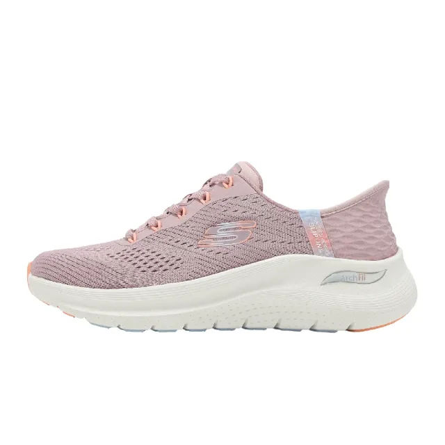【SKECHERS】休閒鞋 Arch Fit 2.0 Slip-Ins 寬楦 女鞋 粉紅 白 回彈 避震 健走鞋(150066-WMVMT)