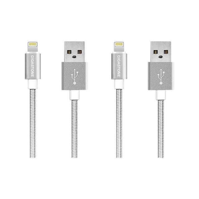 【Gigastone 立達國際】2入組鋁合金Apple Lightning編織充電傳輸線GC-3800S(MFi認證支援 iPhone14/13/充電)