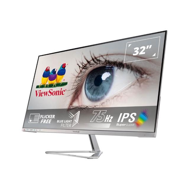 【ViewSonic 優派】雷蛇有線電競滑鼠組★VX3276-MHD-3 32型 IPS 美型 窄邊框螢幕(HDR10/內建喇叭)