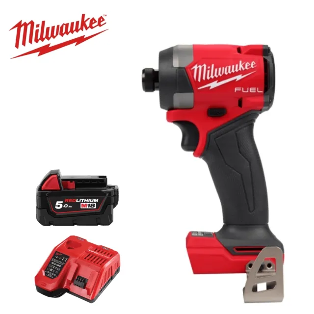 【Milwaukee 美沃奇】18V無刷衝擊起子機 電鑽(M18FID3 主機+單5.0電池+充電器)M18FID2升級M18FID3