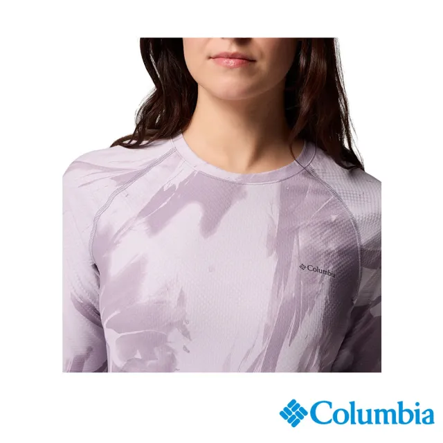 【Columbia 哥倫比亞】女款-極暖快排內著長袖上衣-Omni-Heat Infinity™-紫色印花(UAL24840UN/JF)