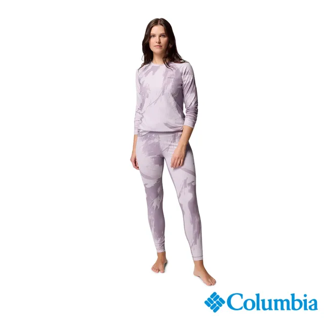 【Columbia 哥倫比亞】女款-極暖快排內著長袖上衣-Omni-Heat Infinity™-紫色印花(UAL24840UN/JF)