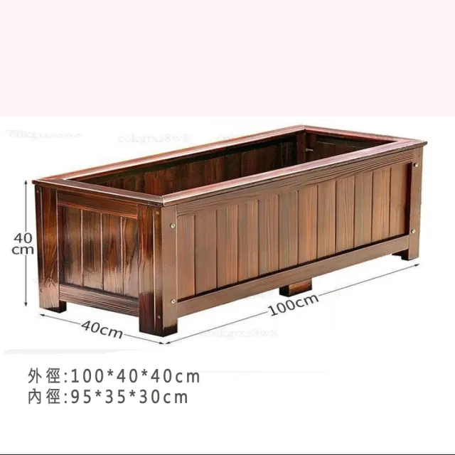 【poko】防腐木長方形花槽箱(戶外花盆 戶外種植箱 庭院木花箱 露台盆栽 陽台種菜盆 景觀種植箱 造景花箱)