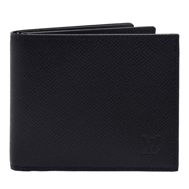 【Louis Vuitton 路易威登】M62045 Amerigo系列LV字母烙印Taiga牛皮對摺短夾(岩灰色-附證照夾+零錢袋)