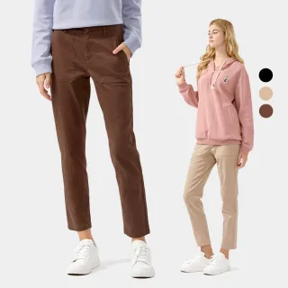 【Hang Ten】女裝-TAPERED FIT斜紋磨毛錐形長褲(多色選)