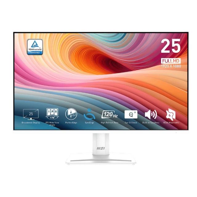 【MSI 微星】PRO MP251W E2 25型 平面美型商用螢幕(FHD/IPS/120Hz/DP+HDMI+D-Sub/眼部護理技術)