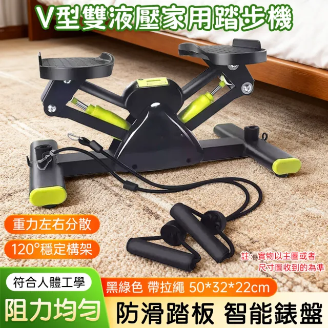 【巧可】防護翼踏板液壓式踏步機 電子表顯示儀腳踏機 帶拉繩(v型運動腿部訓練器材 健步踏步機 男女通用)