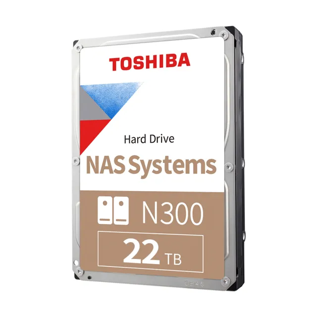 2入組【TOSHIBA 東芝】N300系列 3.5吋 22TB 7200轉 512MB NAS內接硬碟(HDWG62CAZSTA)