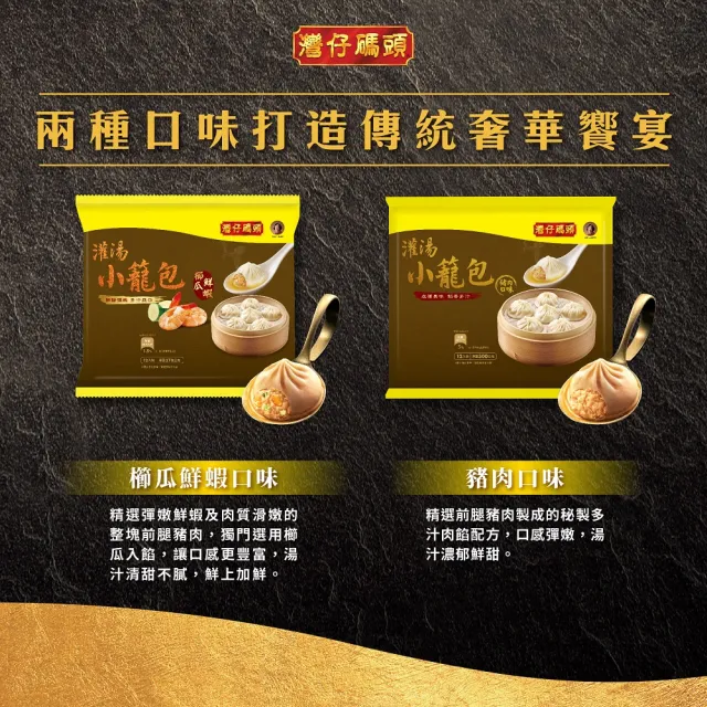 【灣仔碼頭】灌湯小籠包12入(豬肉/櫛瓜鮮蝦)