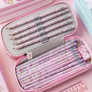 【SANRIO 三麗鷗】正版授權 鉛筆盒 3D立體三麗鷗 美樂蒂 酷洛米 大耳狗 文具收納(立體圖案 療癒鉛筆盒)