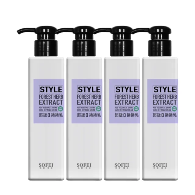 【SOFEI 舒妃】型色家 QQ捲髮造型乳x4瓶(180ml/瓶)