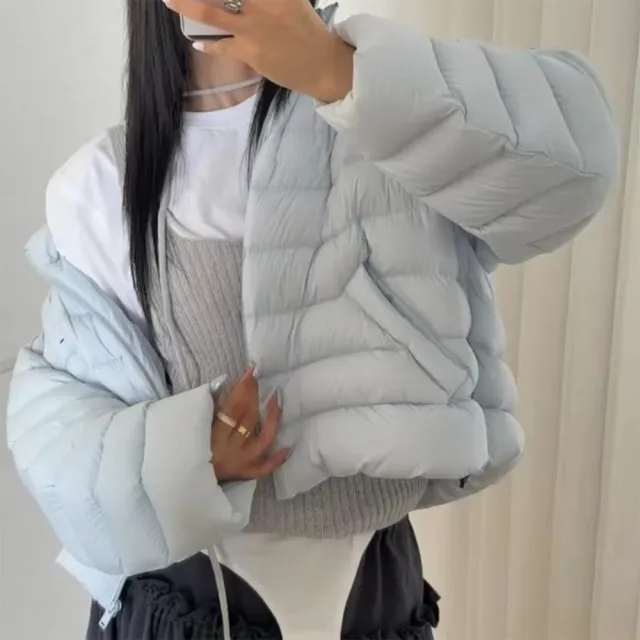 【巴黎精品】頂級真羽絨外套90%鴨絨羽絨衣秋冬外套上衣大碼休閒女裝(立領軟糯羽寬鬆7色n1lr68)