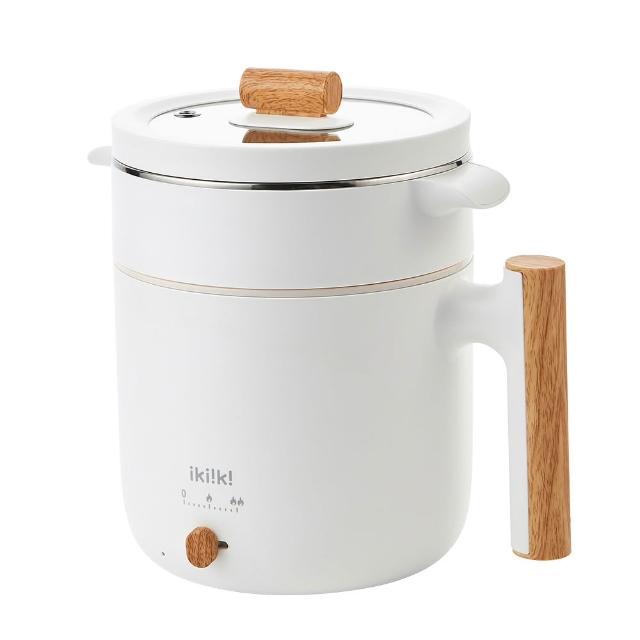 【ikiiki 伊崎】日式蒸煮特規陶瓷塗層美食鍋 IK-TK4303 / 附304不鏽鋼蒸籠(電火鍋 料理鍋 蒸鍋 陶瓷鍋)