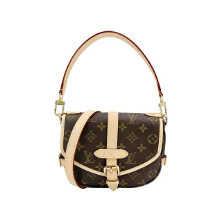 【Louis Vuitton 路易威登】展示品 Saumur BB 帆布兩用馬鞍包(M46740-咖)