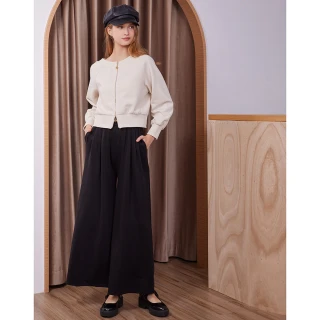 【H2O】一字領羅紋雙開短上衣(#5631013 長袖上衣、一字領上衣；卡其色/桃紅色)