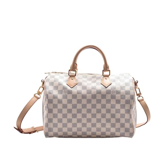【Louis Vuitton 路易威登】N40592 經典Damier棋盤格SPEEDY 30手提波士頓包(米白色)