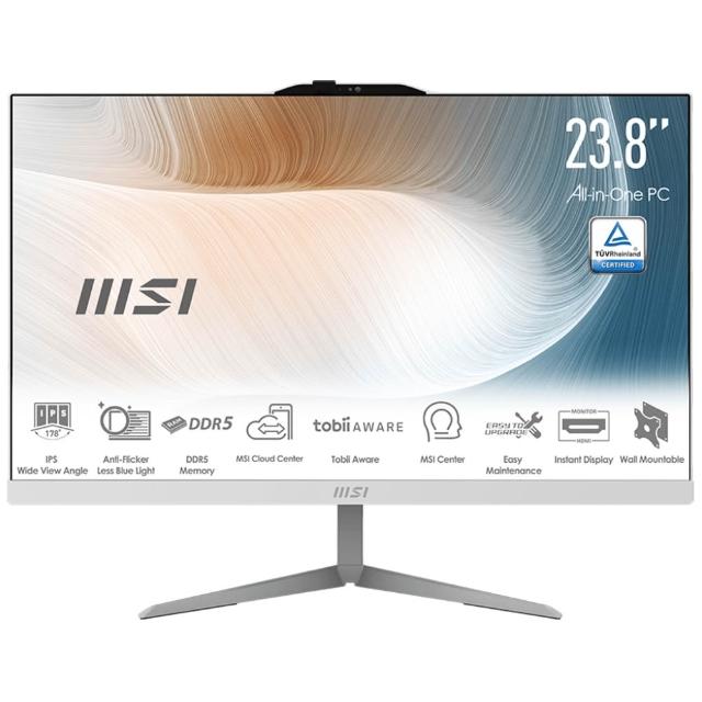 【MSI 微星】Core 5特仕液晶電腦(Modern AM242 1M-1059TW/Core 5 120U/24G/1T SSD/Win11/白)