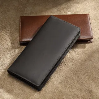 【吉豐洋行】頂級瘋馬皮多功能收納錢夾/皮夾/長夾(嚴選牛皮時尚質感)