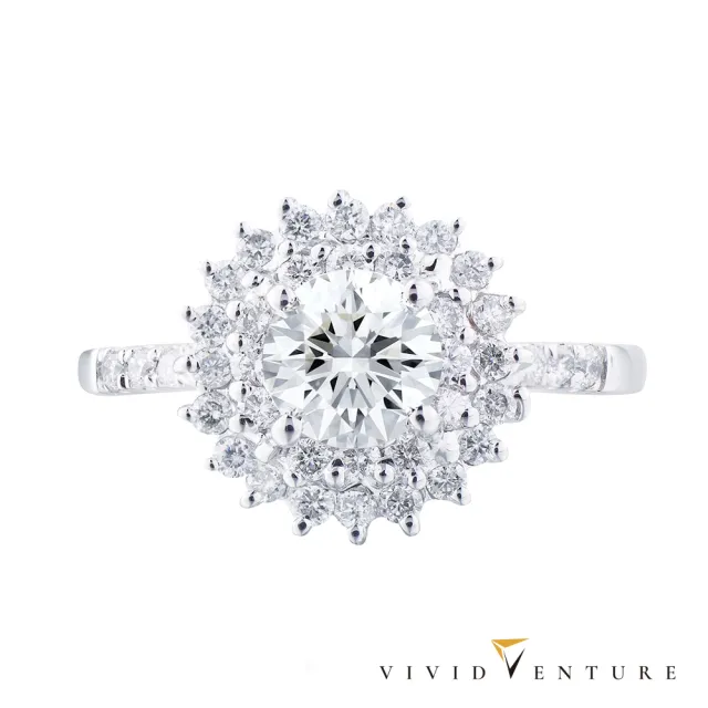 【Vividventure 亞帝芬奇】鉑金 GIA 50分 DVS2 3VG 八心八箭 無螢光 天然鑽石 真鑽 戒指 鏡花