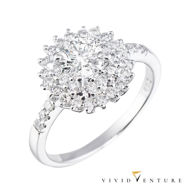 【Vividventure 亞帝芬奇】鉑金 GIA 50分 DVS2 3VG 八心八箭 無螢光 天然鑽石 真鑽 戒指 鏡花