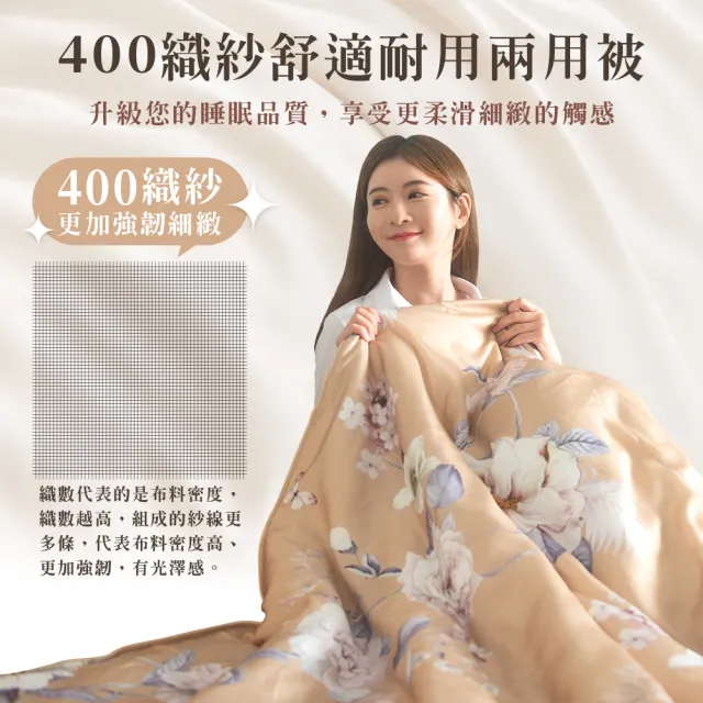 【Jindachi 金大器】60天絲鋪棉兩用被+新光遠紅外線抗菌發熱被-6x7尺雙人(極暖保暖被 發熱被 禦寒冬被)