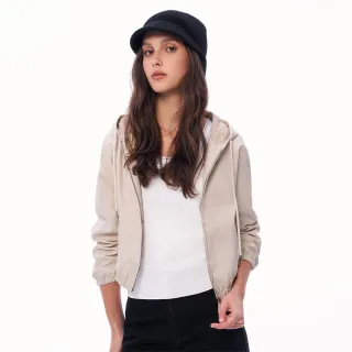 【MOMA】時髦街頭工裝風蛋白皮夾克(米白色)