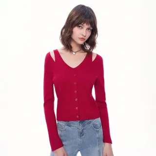 【MOMA】性感武器假兩件式針織上衣(兩色)