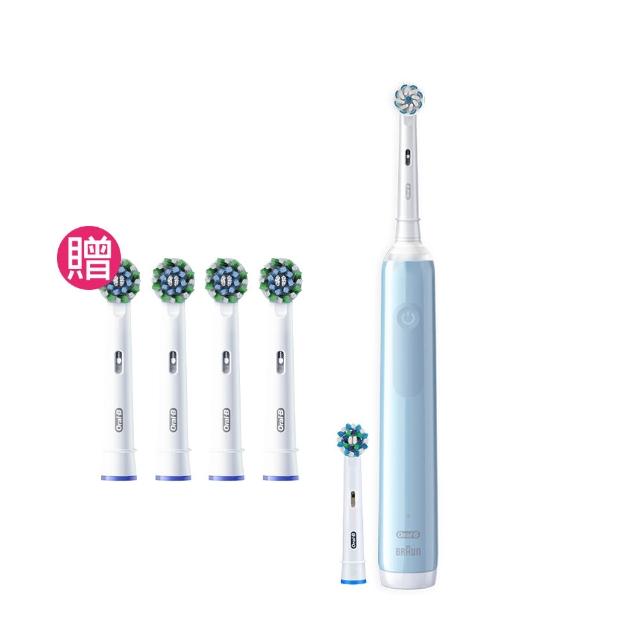 【德國百靈Oral-B-】PRO4 3D電動牙刷-曜石黑/貝加爾湖藍