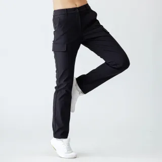 【Hilltop 山頂鳥】超潑水施華洛世奇水鑽撞釘保暖彈性長褲 女款 黑｜PH31XFQ9ECA0