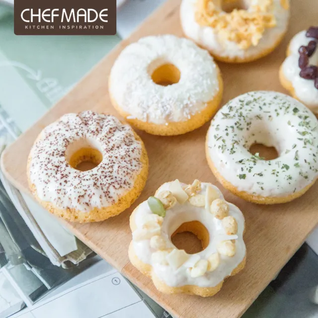 【美國Chefmade】甜甜圈造型 12連不沾烤模-3花款(CM003)
