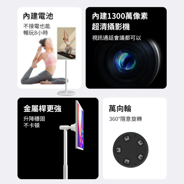 【米覓 mimax】隨心移動螢幕閨蜜機 32型(閨蜜機 國際版 觸控螢幕 移動螢幕 平板 可移動電視 小米生態鏈)